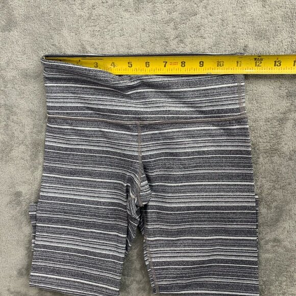 Lululemon Leggings Womens 2 Wunder Under Cropped Striped Athleisure Workout Gym - Picture 5 of 11
